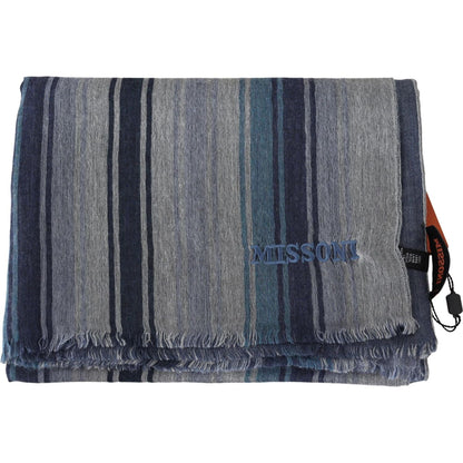 Missoni Multicolor Wool Striped Unisex Neck Wrap Shawl