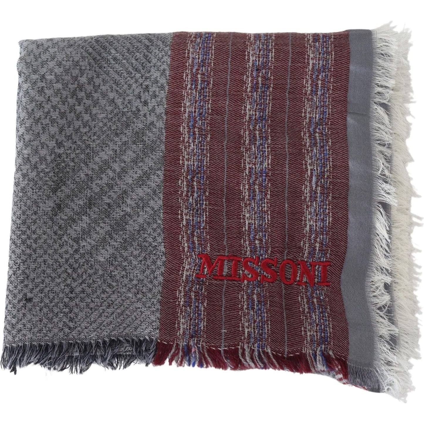 Missoni Multicolor Wool Striped Unisex Neck Wrap Shawl Scarf