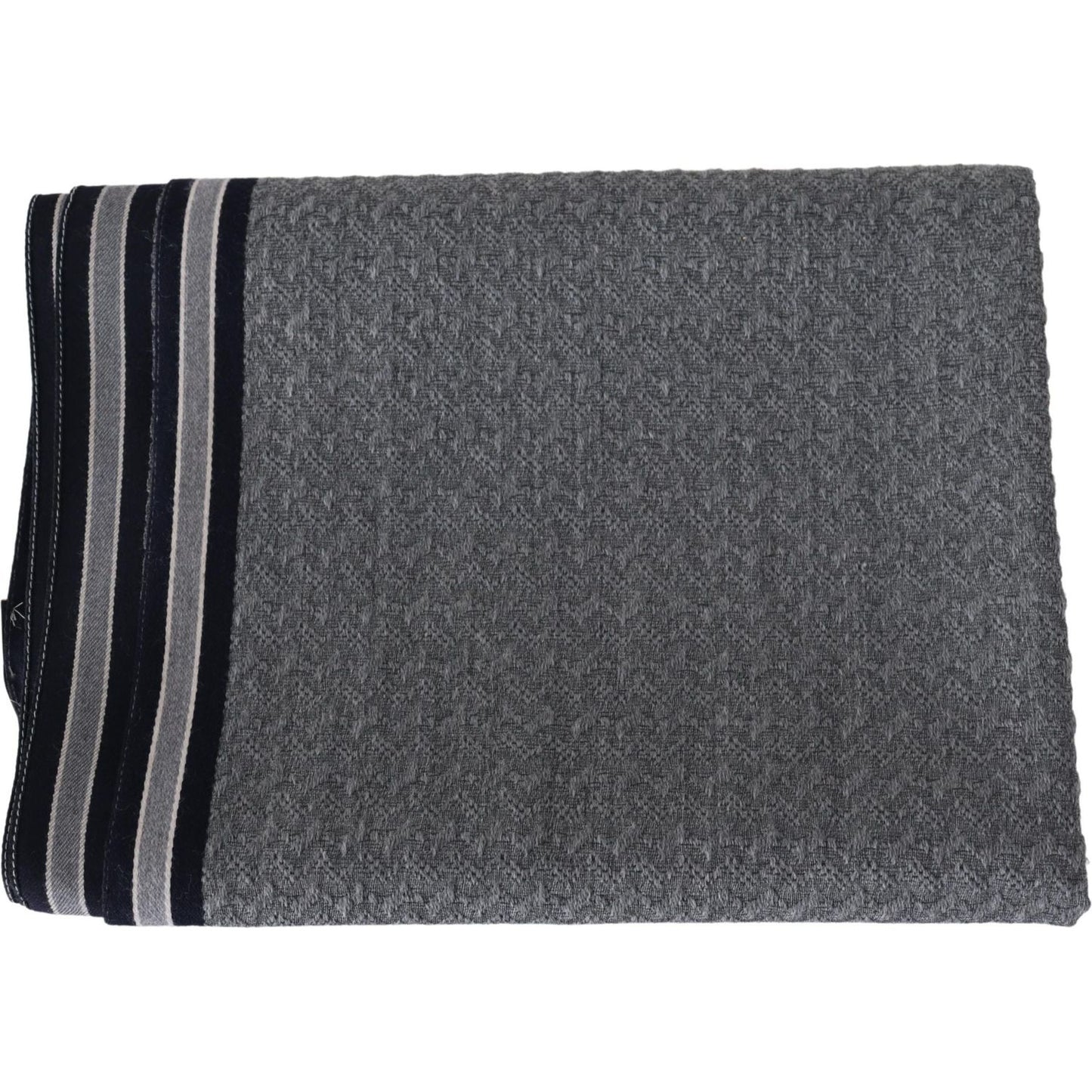 Missoni Elegant Gray Wool Scarf with Signature Stripes Missoni