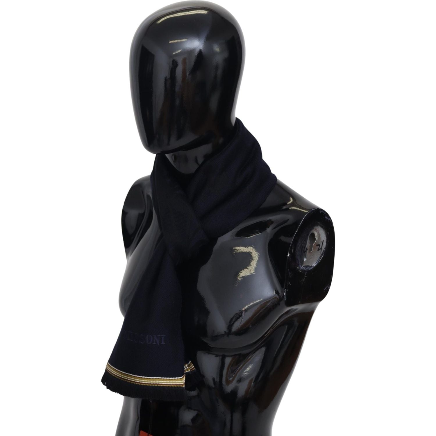 优雅男女通用羊毛围巾，带刺绣徽标