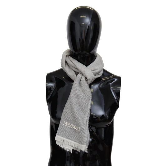 Missoni Beige 100% Wool Unisex Neck Wrap Scarf