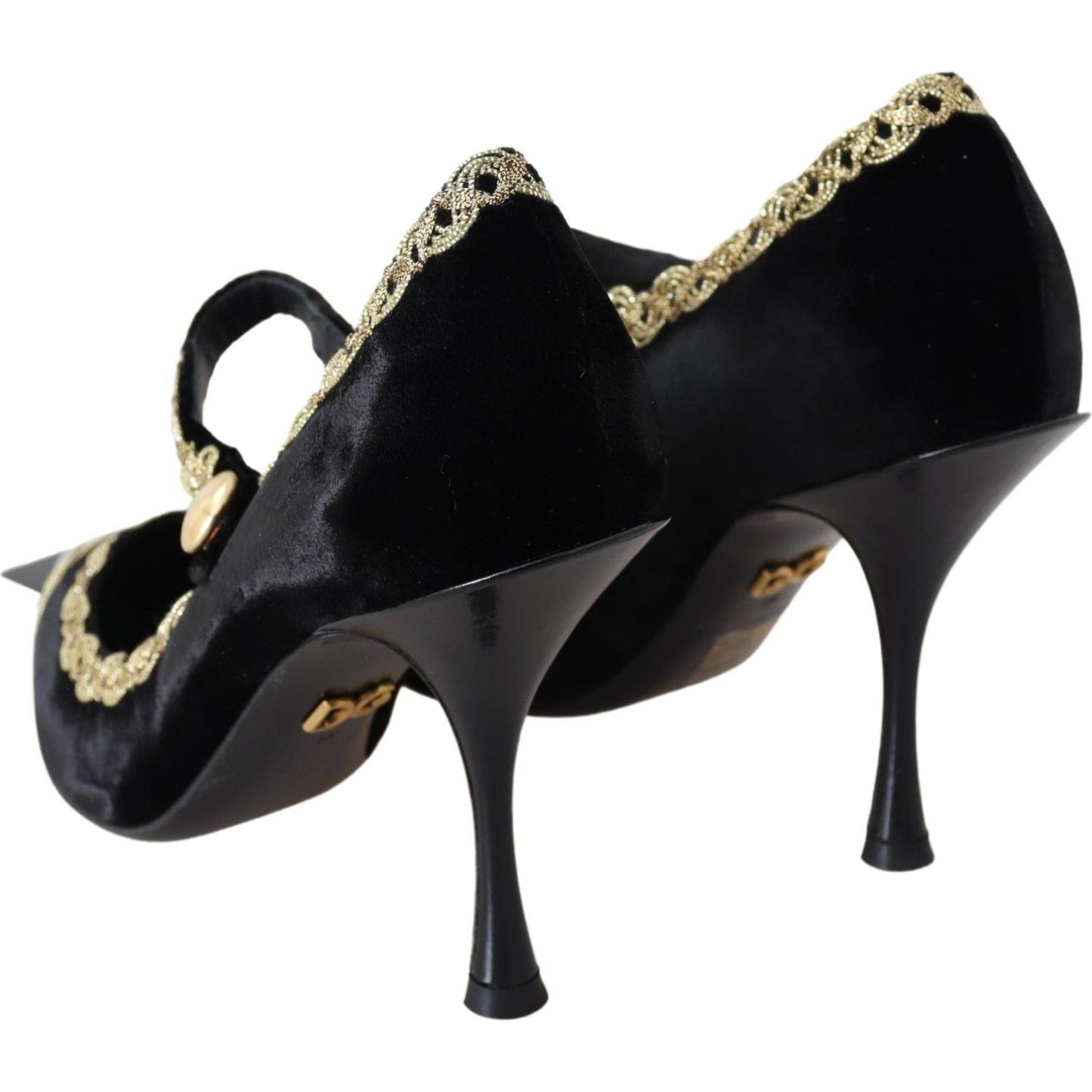 Dolce & Gabbana Elegant Velvet Patent Embroidered Pumps Dolce & Gabbana