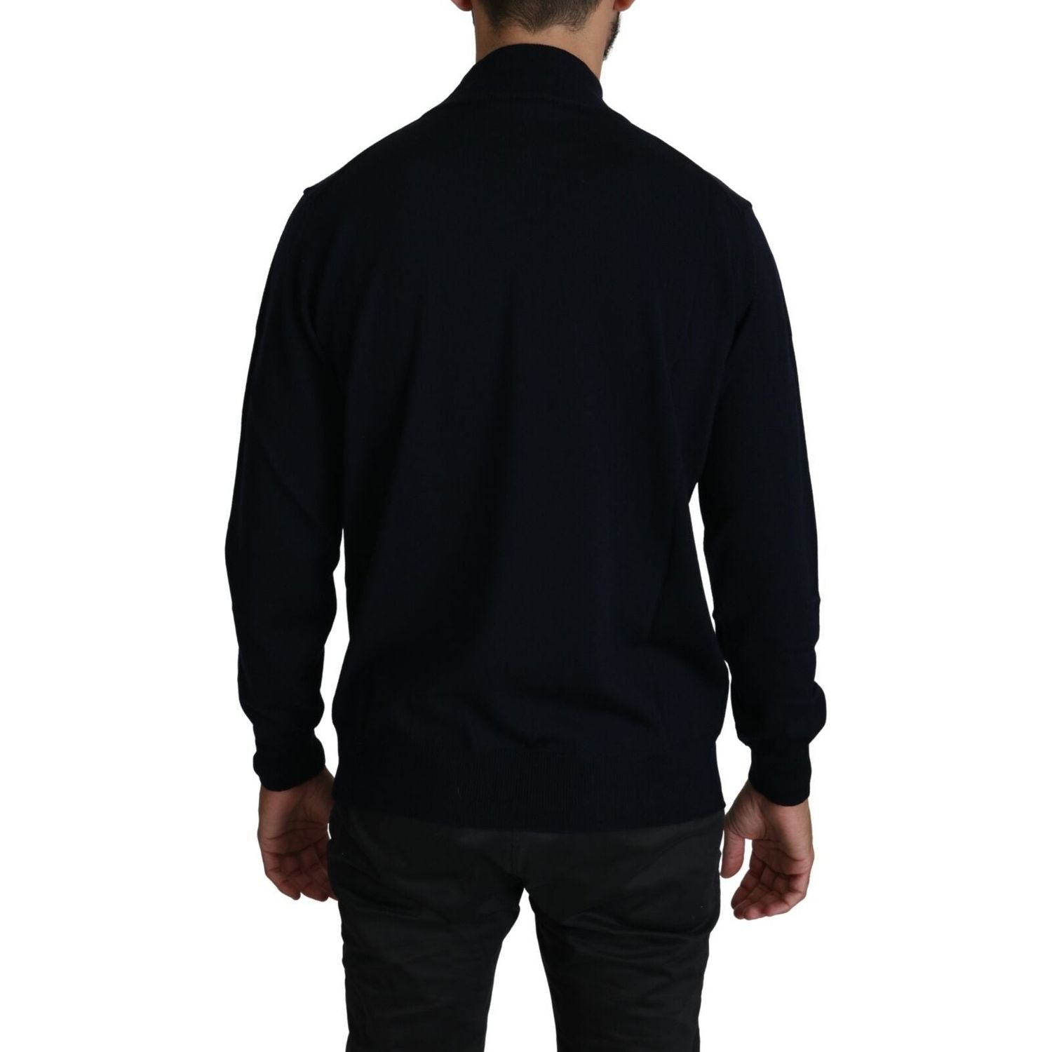 优雅深蓝色套头毛衣