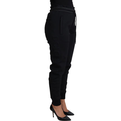 Dolce & Gabbana Black Polyester Neoprene Jogger Trouser Pants Dolce & Gabbana
