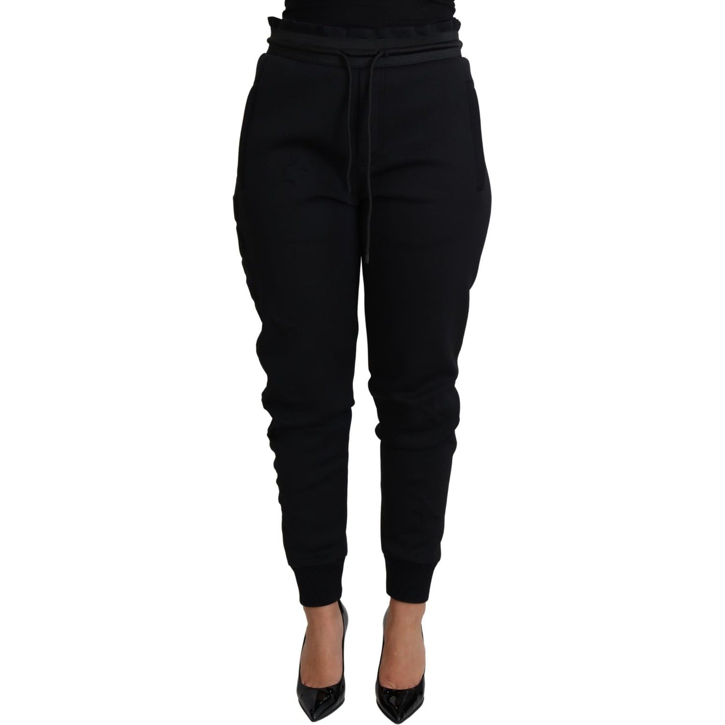 Dolce & Gabbana Black Polyester Neoprene Jogger Trouser Pants Dolce & Gabbana