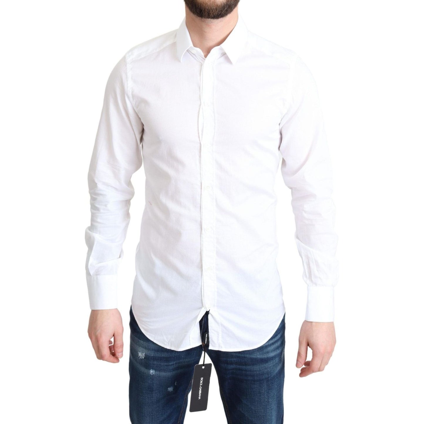 Dolce & Gabbana Elegant White Cotton Dress Shirt Slim Fit Dolce & Gabbana