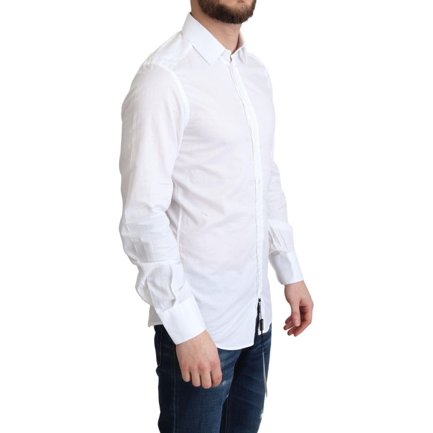 Dolce & Gabbana White Cotton Long Sleeves Formal Shirt