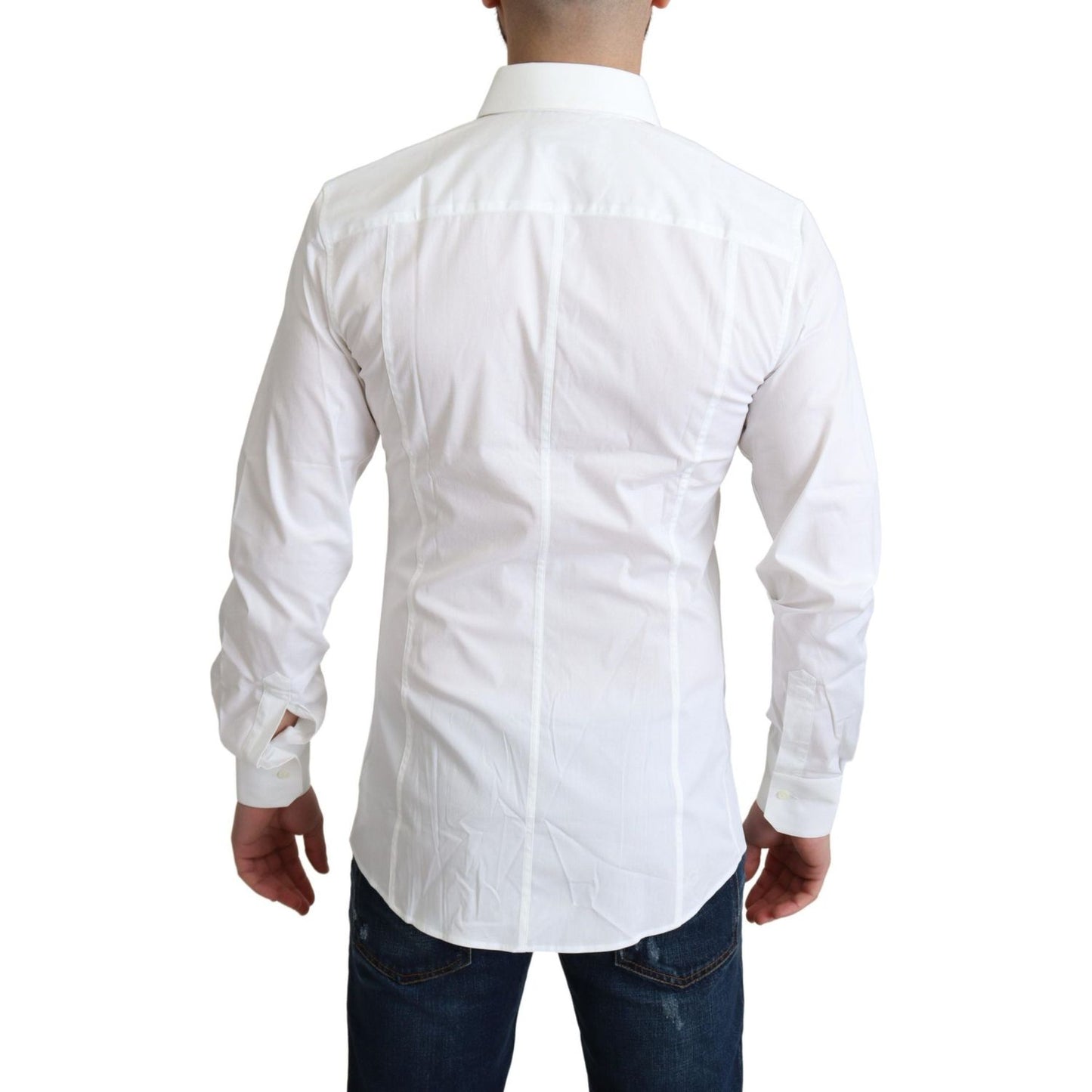 Dolce & Gabbana Elegant White Cotton Stretch Dress Shirt Dolce & Gabbana