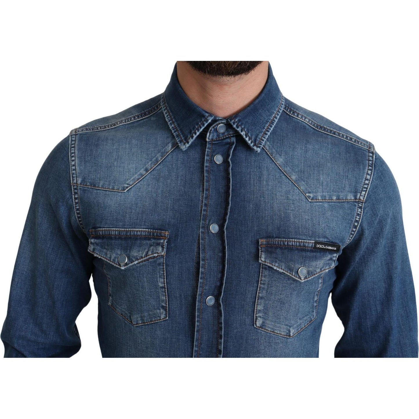 Dolce & Gabbana Elegant Denim Long Sleeve Casual Shirt Dolce & Gabbana