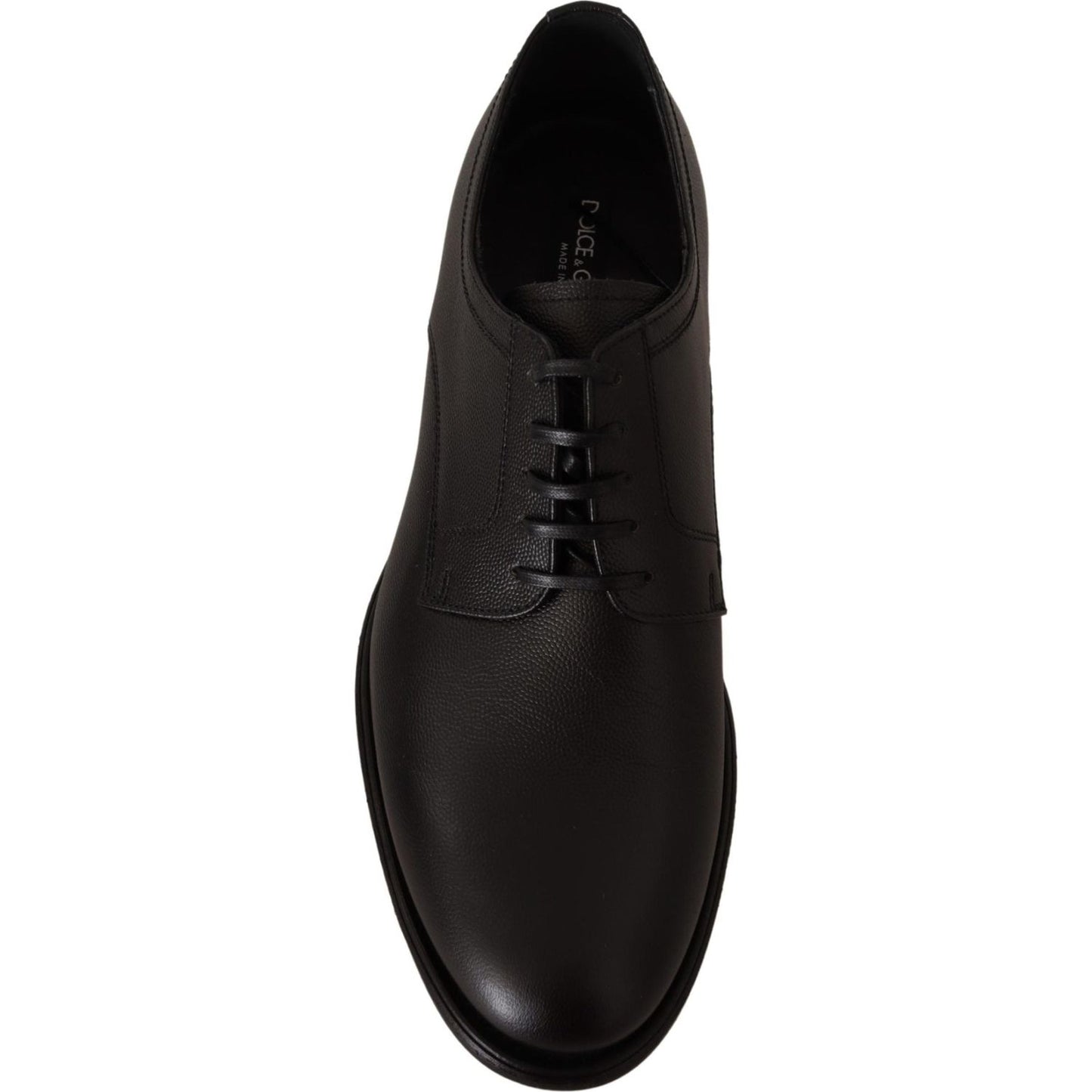 Dolce & Gabbana Elegant Black Leather Derby Shoes Dolce & Gabbana