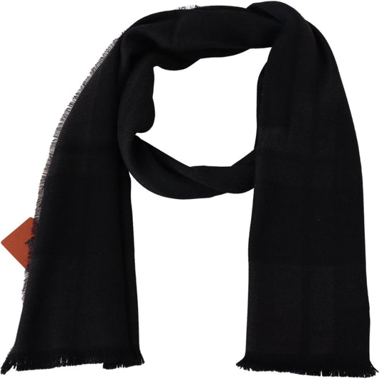 Missoni Elegant Black Wool Scarf with Logo Embroidery Missoni