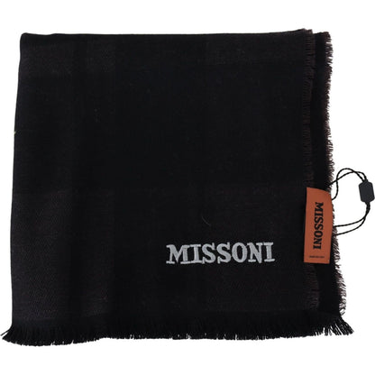Missoni Black 100% Wool Unisex Neck Wrap Scarf