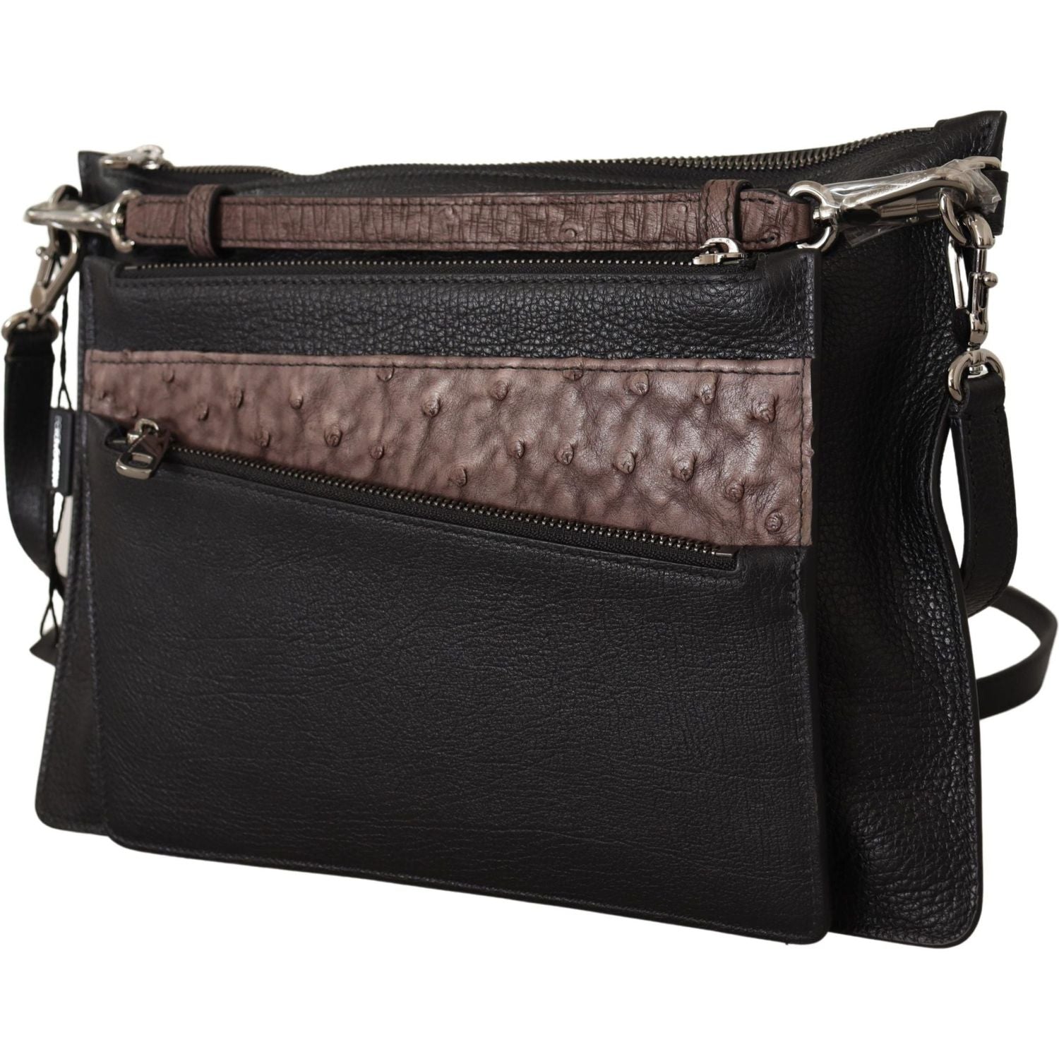 优雅黑色皮革单肩包