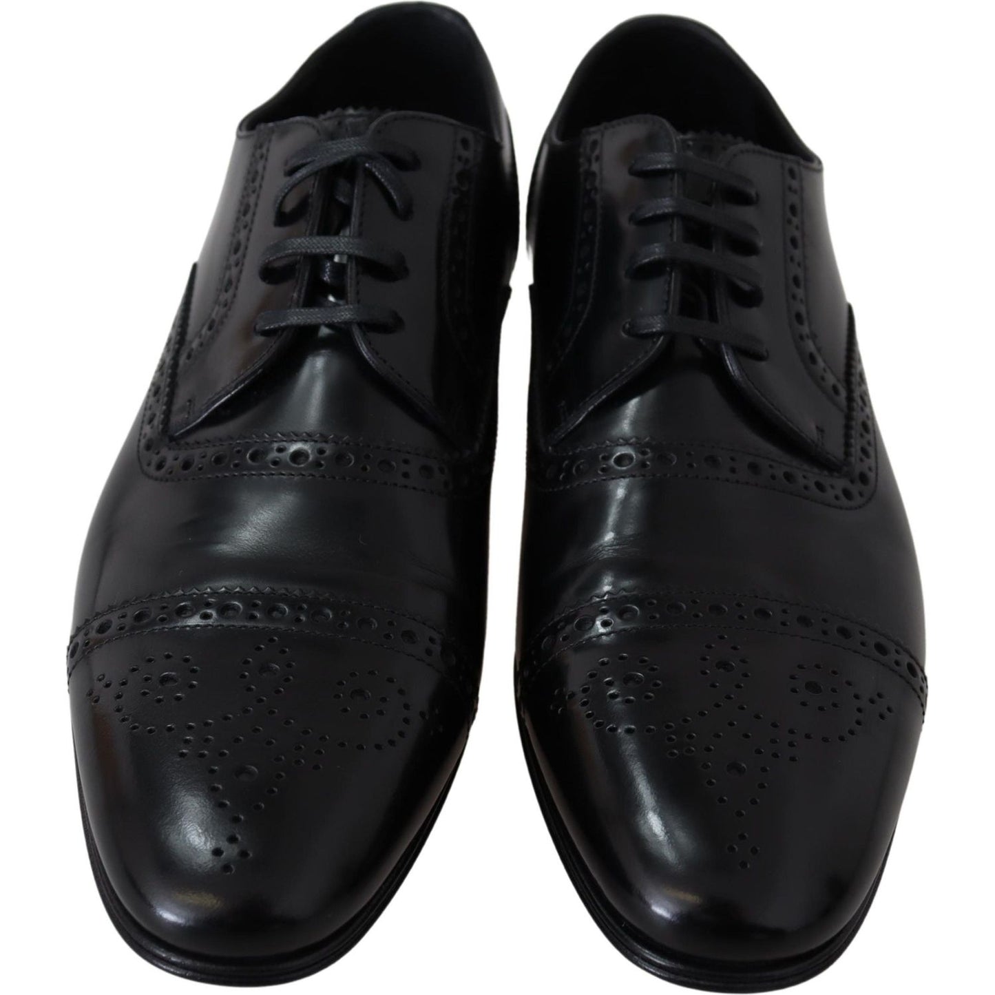 Dolce & Gabbana Elegant Black Leather Formal Derby Shoes Dolce & Gabbana