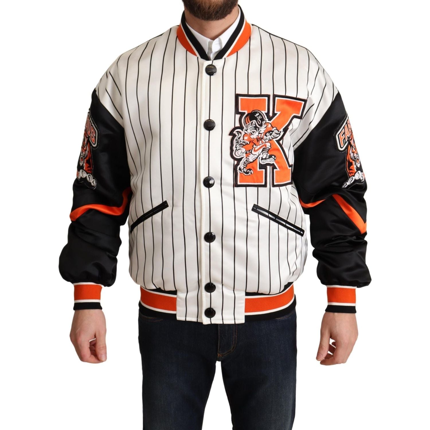 白色 Regal Lion 飞行员夹克