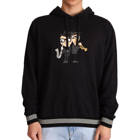 Dolce & Gabbana Black Cotton Hooded #dgfamily Sweater