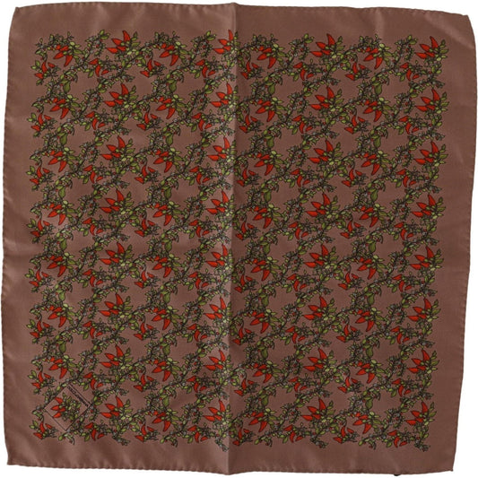 Dolce & Gabbana Brown Carrots Print Silk Handkerchief