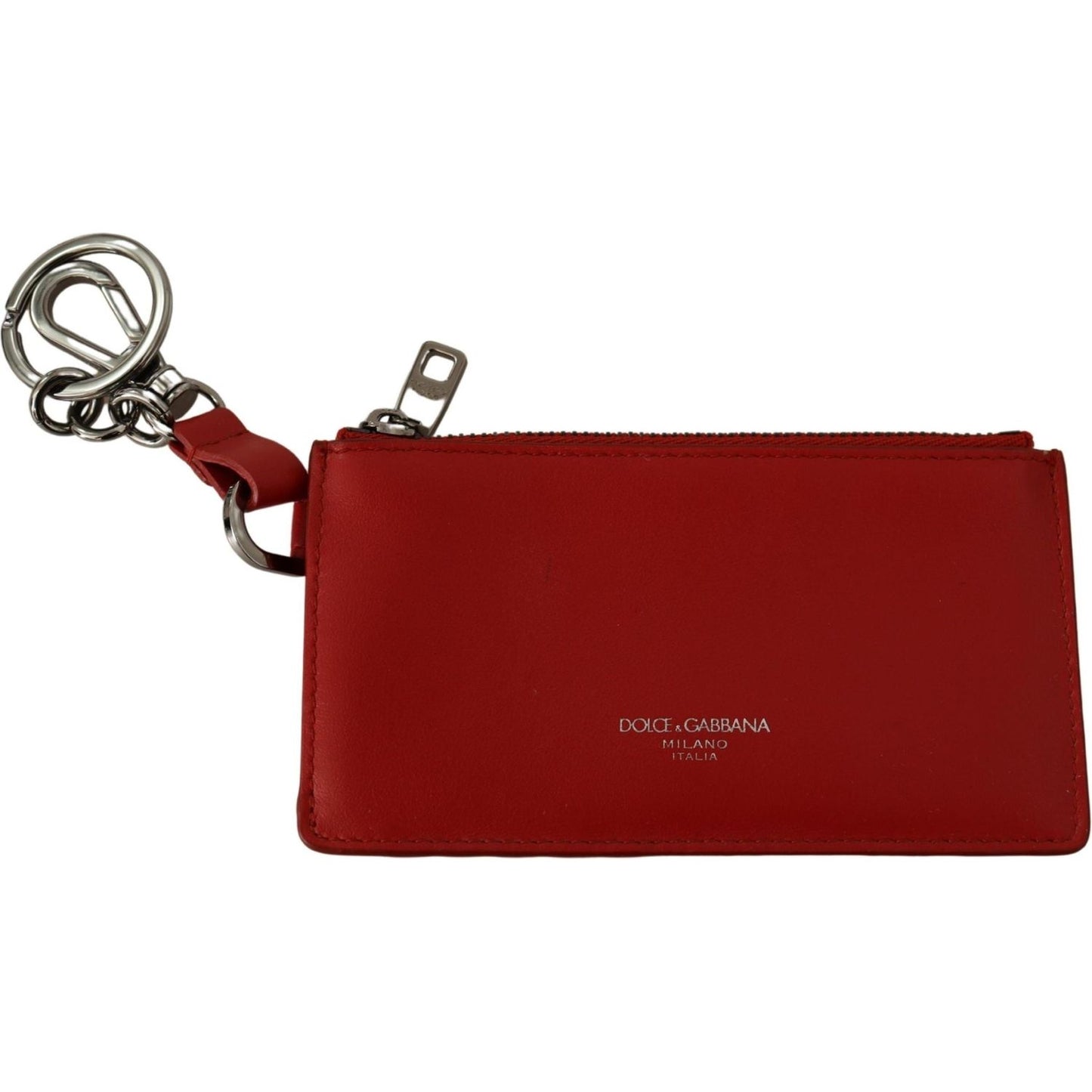 Dolce & Gabbana Elegant Leather Keychain in Vibrant Red Dolce & Gabbana