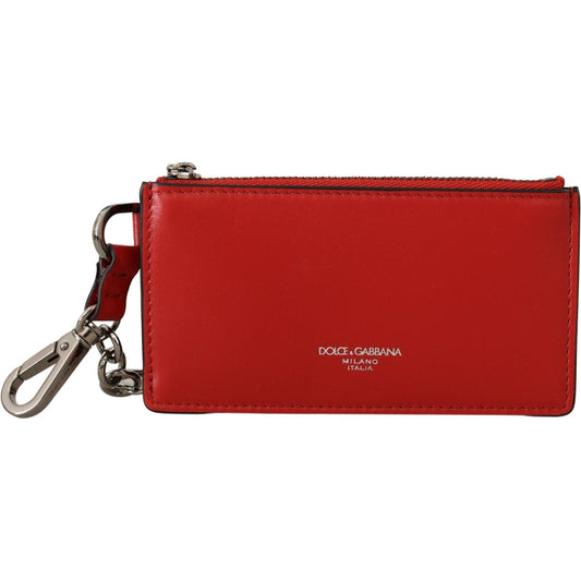 Dolce & Gabbana Elegant Leather Keychain in Vibrant Red Dolce & Gabbana