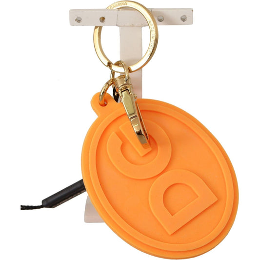 Dolce & Gabbana Stunning Orange Gold Keychain & Bag Charm Dolce & Gabbana