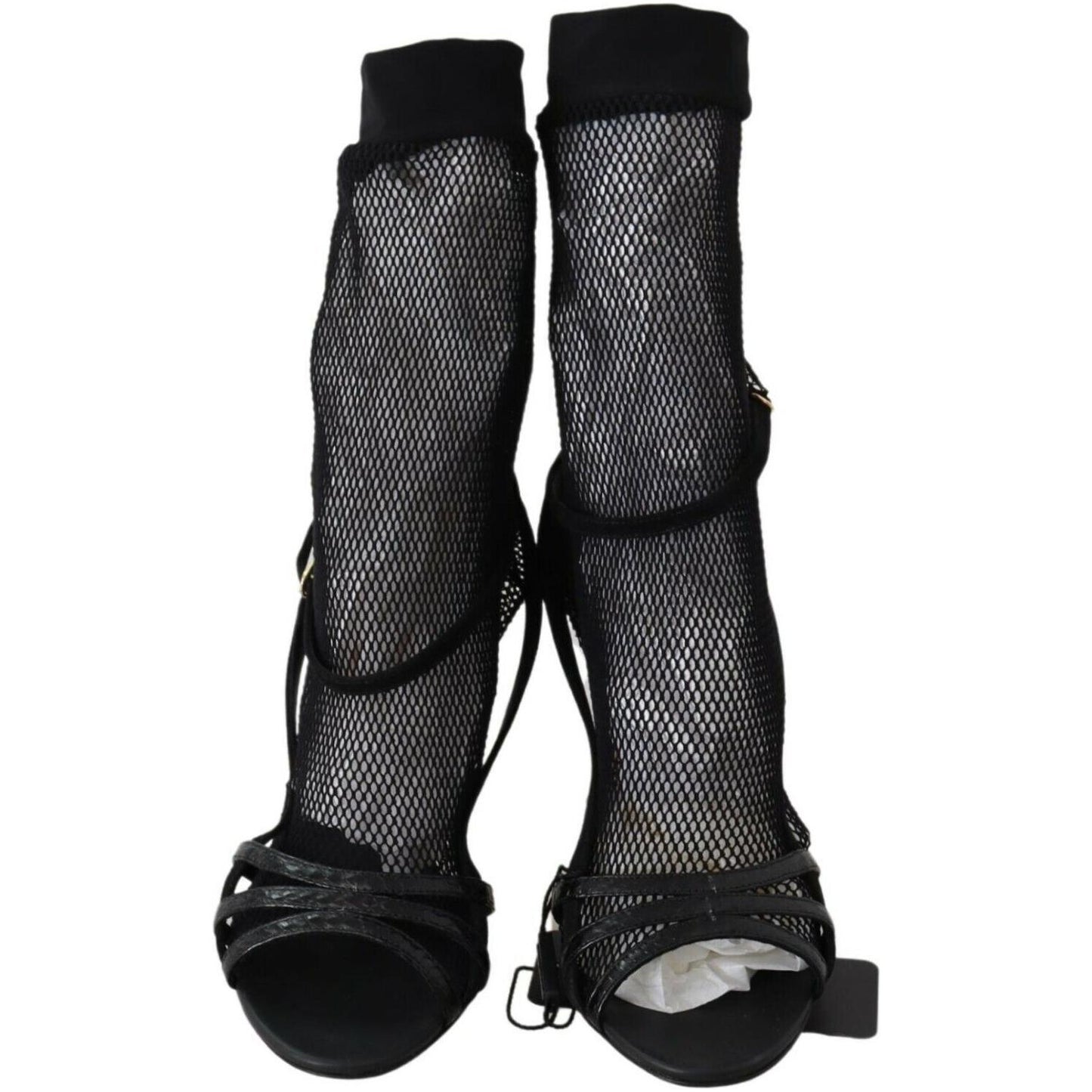 Dolce & Gabbana Black Suede Short Boots Sandals Shoes