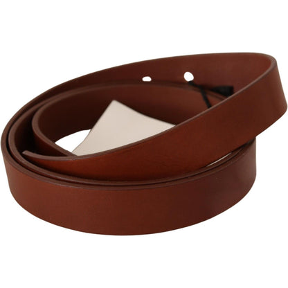Costume National Brown Leather Silver Fastening Belt