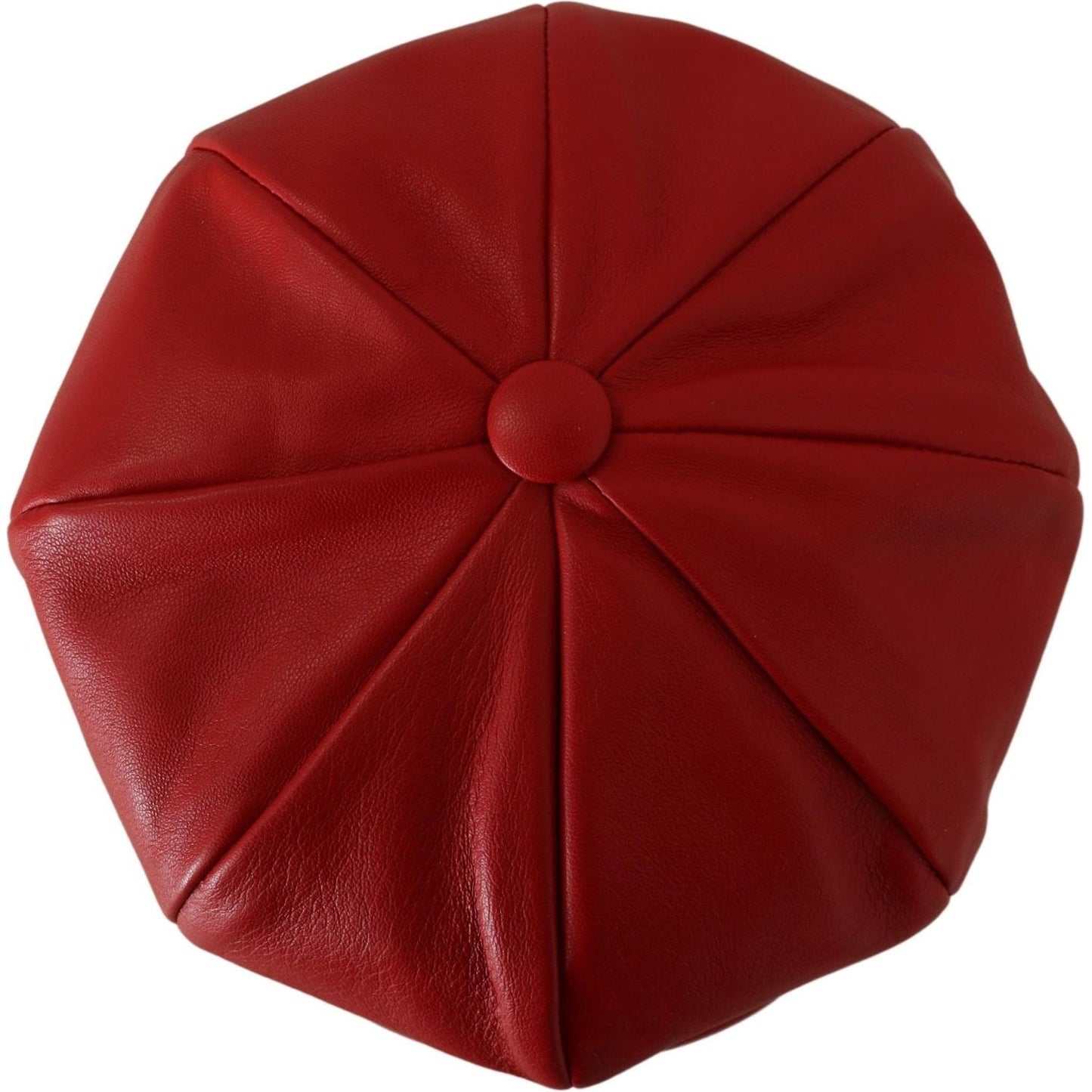 Dolce & Gabbana Chic Red Leather Cabbie Cap Dolce & Gabbana