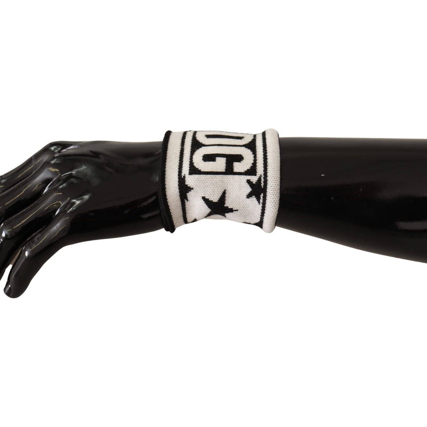 Dolce & Gabbana White Black Wool Logo #DGMILLENNIALS Wristband