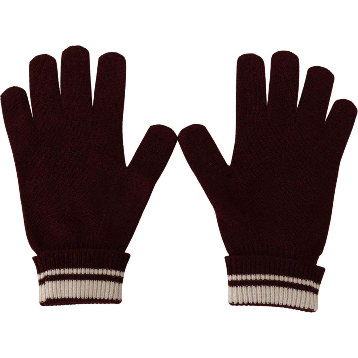 Dolce & Gabbana Elegant Red Cashmere Gloves with Crown Motif Dolce & Gabbana