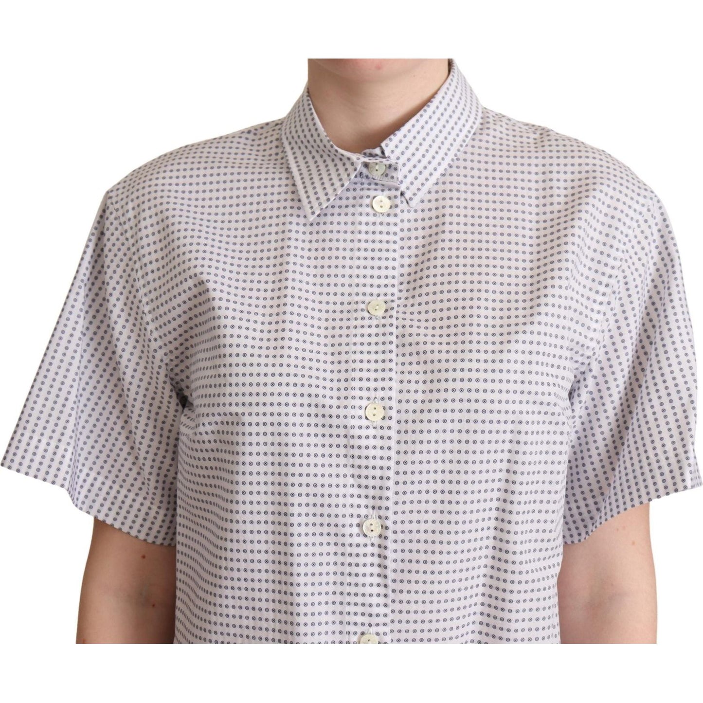 Dolce & Gabbana Elegant Polka Dots Collared Polo Top Dolce & Gabbana