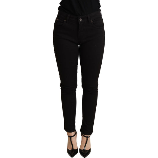 Dolce & Gabbana Black Skinny Denim Cotton Stretch Trouser Dolce & Gabbana