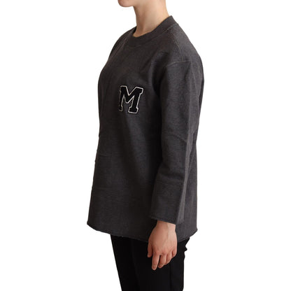 Dolce & Gabbana Gray Embroidered Women Pullover Sweater