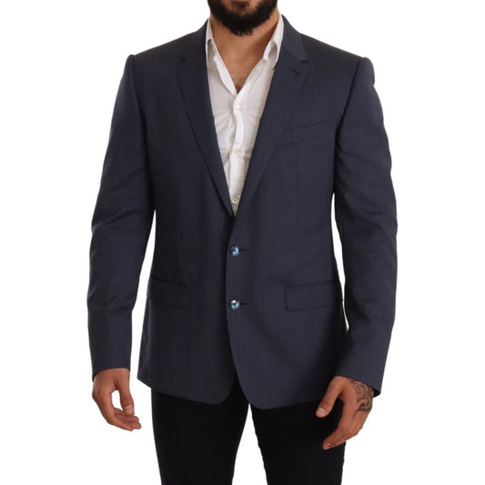 Dolce & Gabbana Elegant Blue Wool Martini Blazer Jacket Dolce & Gabbana