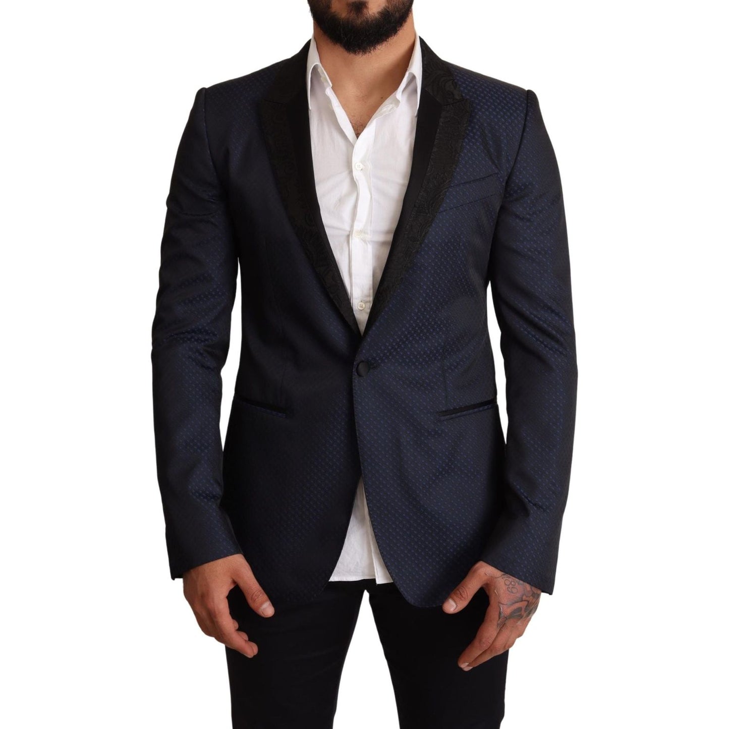 Dolce & Gabbana Elegant Blue Slim Fit Martini Blazer Dolce & Gabbana