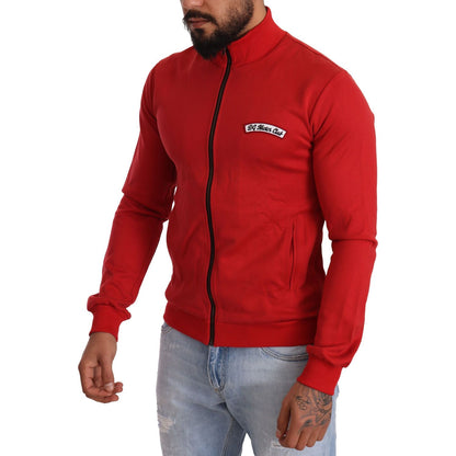 Dolce & Gabbana Red DG Motor Club Zipper Stretch Sweater