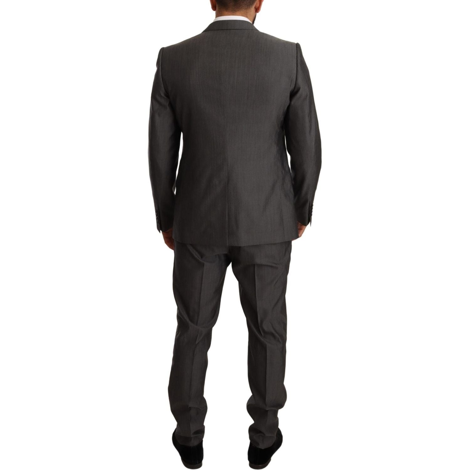 优雅马提尼修身羊毛丝绸套装