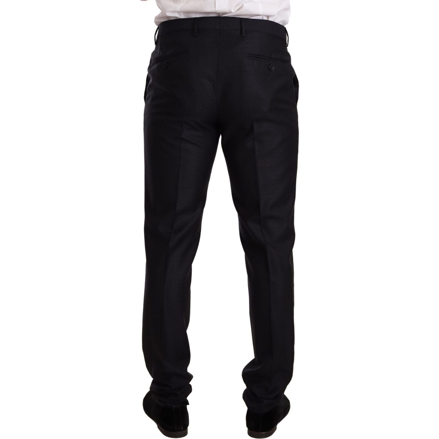 优雅修身蓝色提花西装