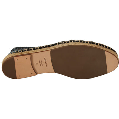 Dolce & Gabbana Blue Gray Slip On Buffalo Espadrille Shoes