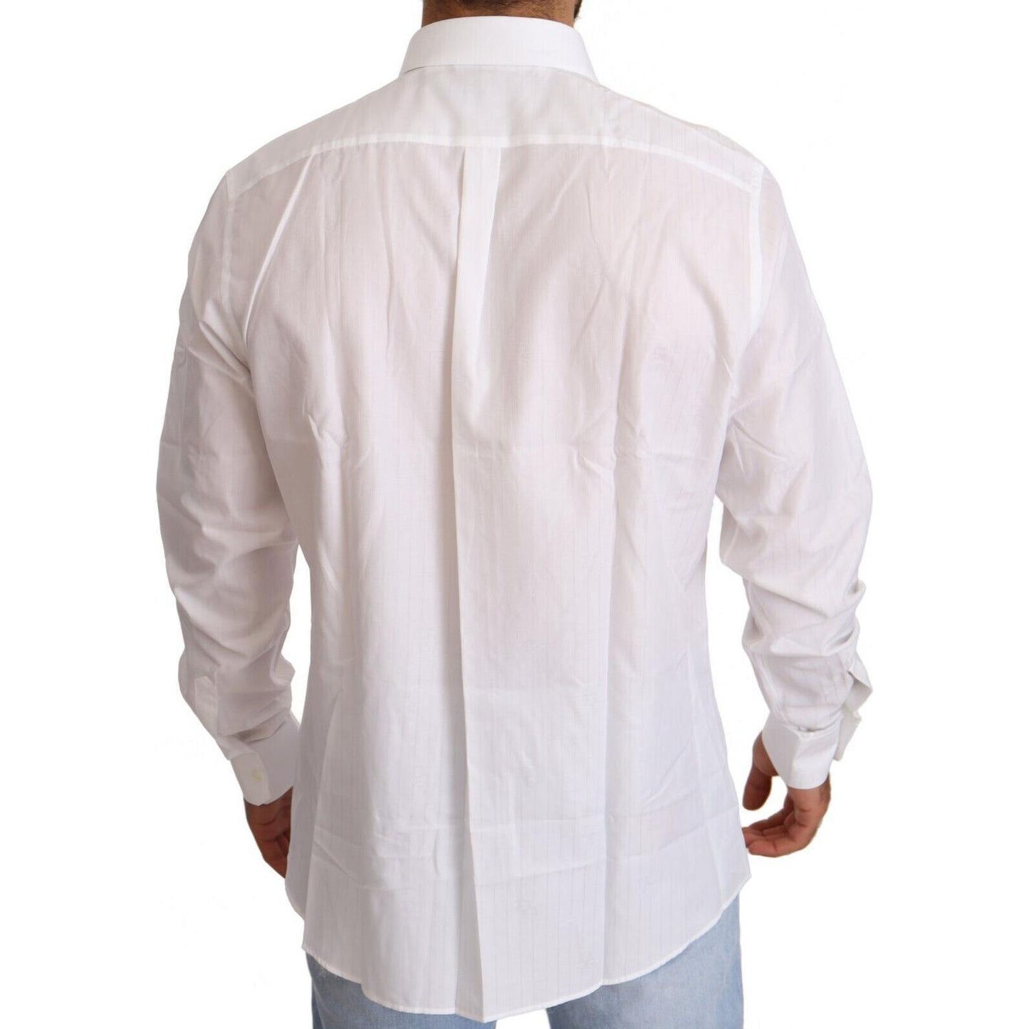 Dolce & Gabbana White Cotton Martini Fit Shirt MAN SHIRTS Dolce & Gabbana