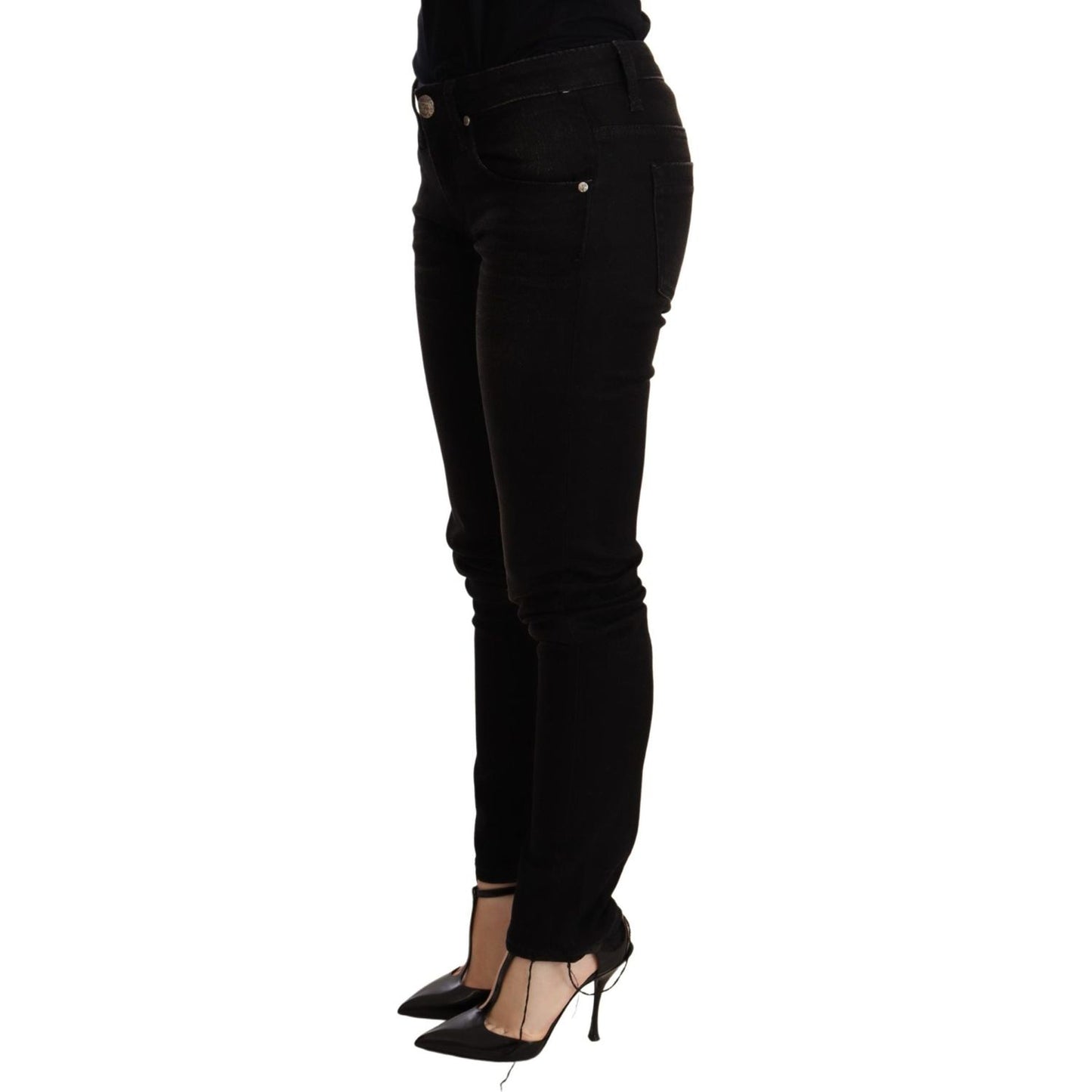 Acht Elegant Slim Fit Black Denim WOMAN TROUSERS Acht