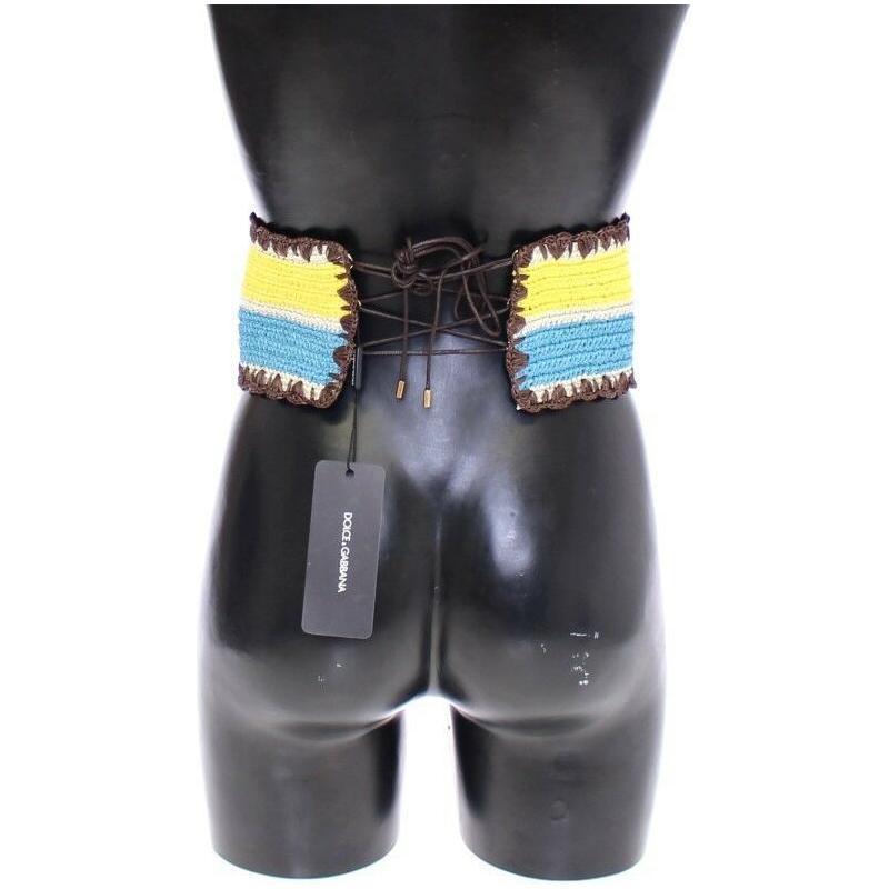 时装秀编织拉菲草风格紧身胸衣腰带