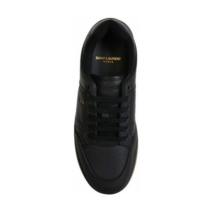 Saint Laurent Black Calf Leather Low Top Sneakers