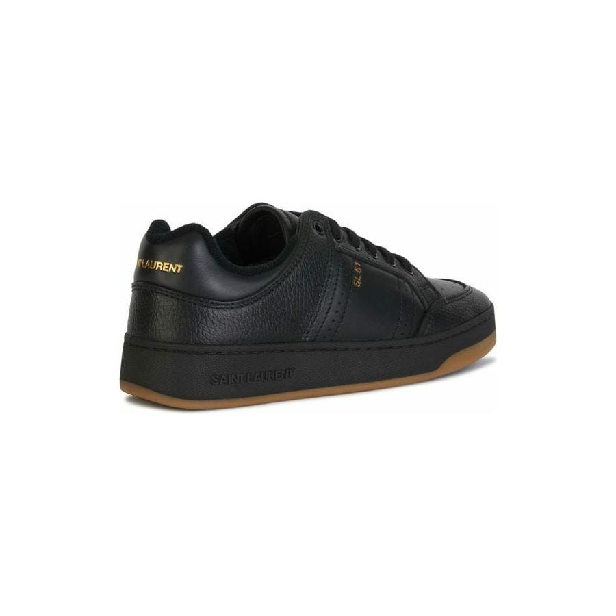 Saint Laurent Black Calf Leather Low Top Sneakers