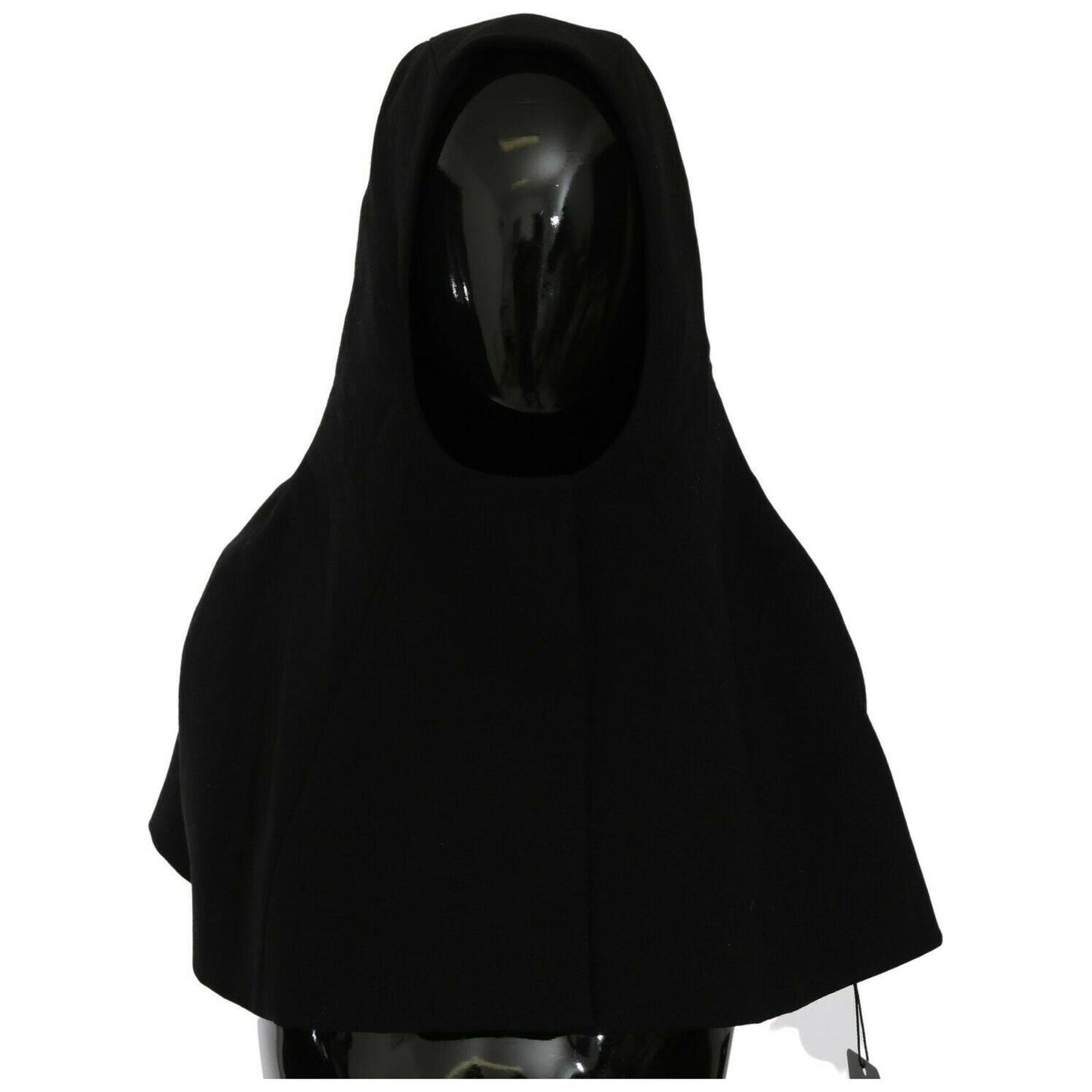 Dolce & Gabbana Elegant Black Hooded Scarf Wrap Hood Scarf Dolce & Gabbana