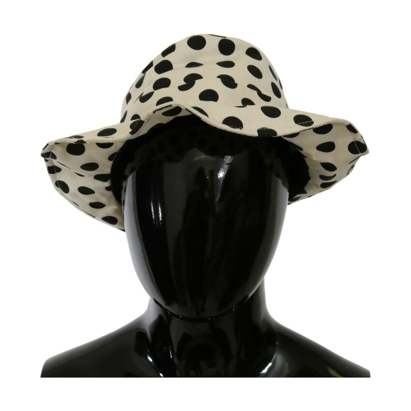 Dolce & Gabbana White 100% Cotton Polka Dot Design Trilby Hat