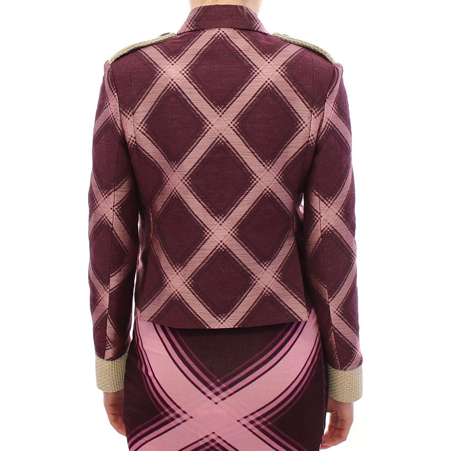 House of Holland Elegant Multicolor Check Print Jacket WOMAN COATS & JACKETS House of Holland