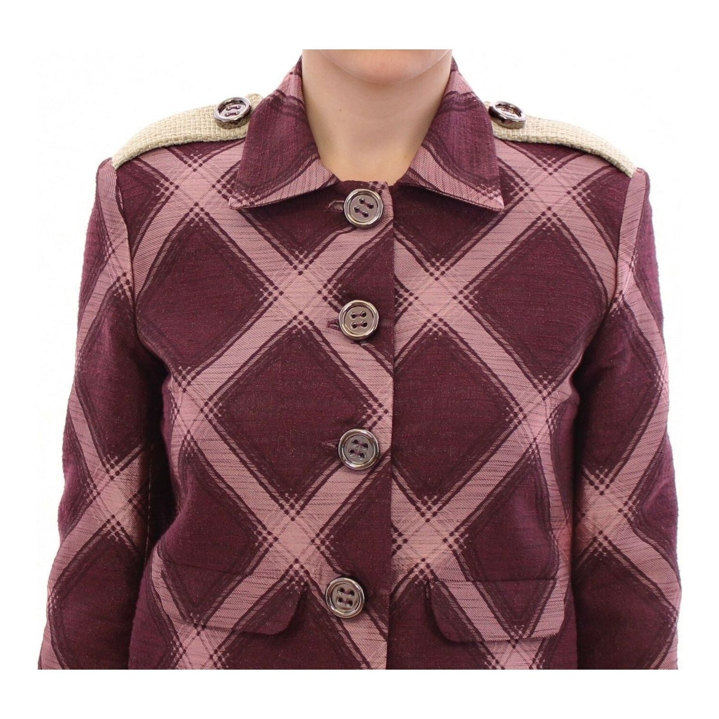 House of Holland Elegant Multicolor Check Print Jacket WOMAN COATS & JACKETS House of Holland