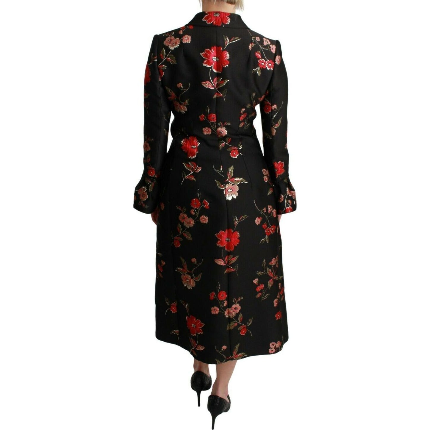 Dolce & Gabbana Elegant Floral Embroidered Trench Coat Dolce & Gabbana