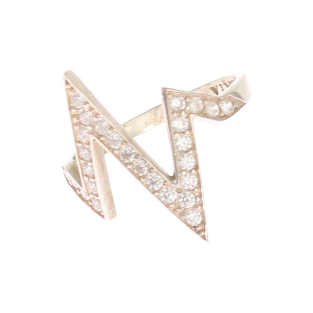 Nialaya Silver Authentic Womens Clear Ring