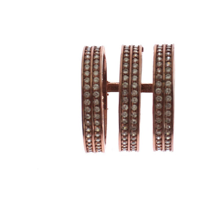 Nialaya Gold 925 Silver Clear CZ Pink Ring